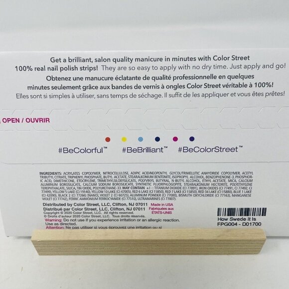 Color Street 100% Real Nail Polish Strips How Swede It Is Blue Glitter Pedicure - Picture 5 of 5